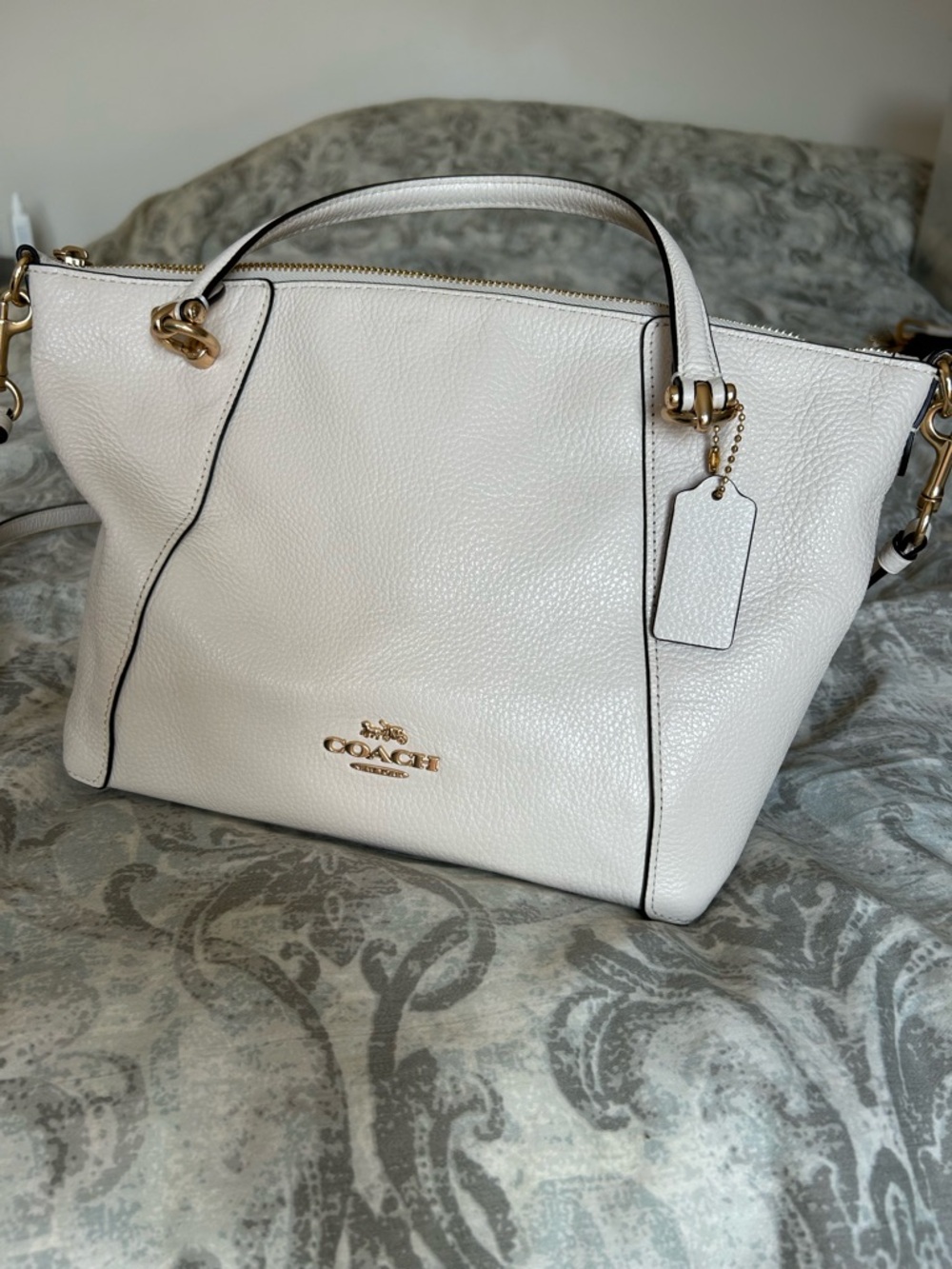 Coach White/ ivory  Pebbled Leather Satchel with Gold Hardware NWOT